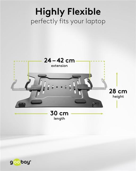 Image du produit Goobay Support d'écran avec bras pour ordinateur portable Flex, noir (Tables, 31.89")