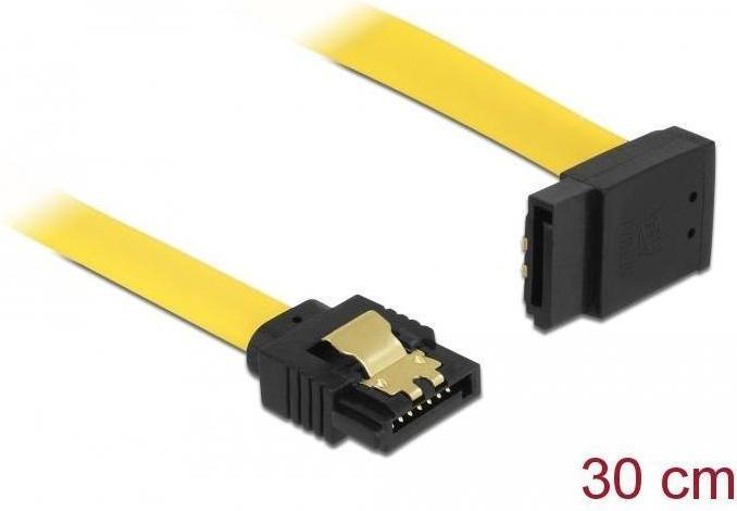 Image du produit Delock Câble SATA-3 : 30cm, clip métallique,jaune (30 cm, SATA III)