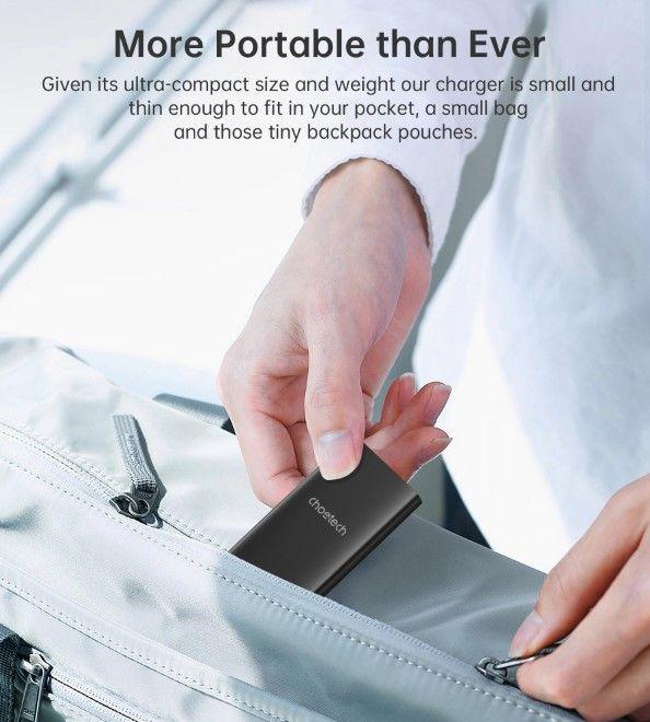 Image du produit Choetech Chargeur rapide USB-C et USB-A GaN (65 W, 2 ports)