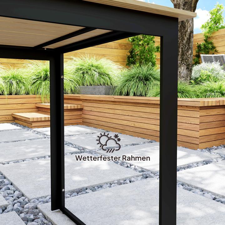 Produktbild Outsunny Gartentisch Kunststoff, Metall Teak (78 cm)