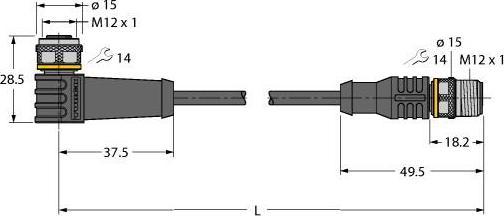 Turck Actuator and sensor cable/PUR connecting cable WKC4.4T-P7X3.1-7-RSC4