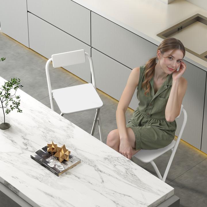 Produktbild Homcom Barhocker MDF, Stahl Weiss