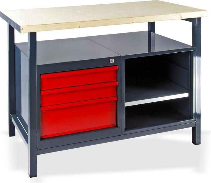 Dema Workbench with 3 drawers (59 cm, 119 cm)
