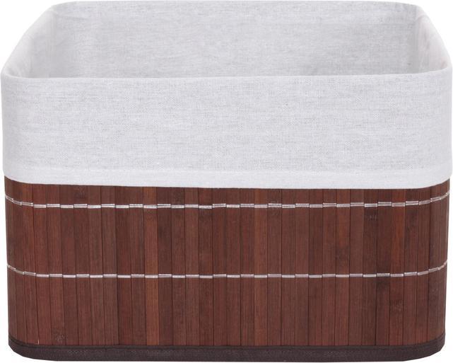 Actual product image Swisshandel24 Trolley, rolling shelf All-purpose trolley, 3 levels with 2x storage basket Bamboo brown