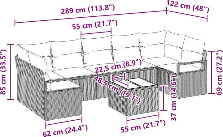 Produktbild vidaXL Gartensofa-set