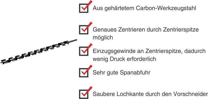 Immagine prodotto Paulimot Schlangenbohrer Ø 30 mm, Länge 600 mm, Form Lewis (30 millimetri)
