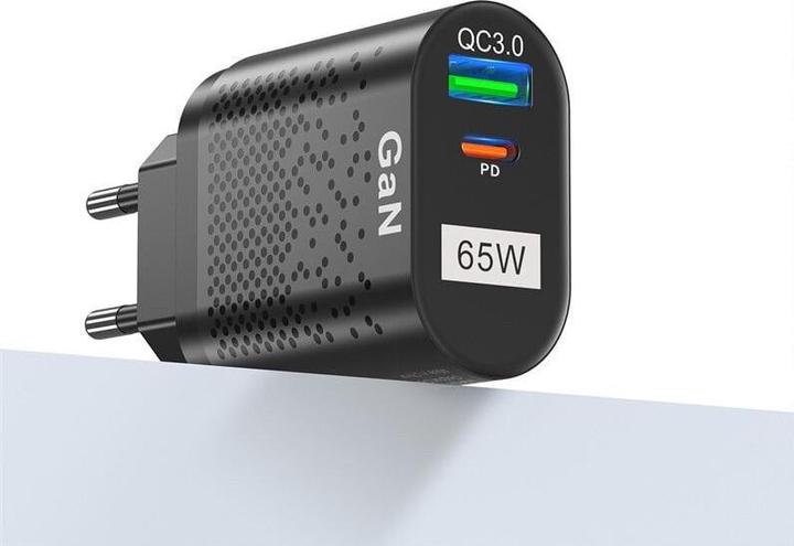 Immagine prodotto Hermex Caricatore rapido 65W USB Type-C USB3.0 UE Plug Tecnologia GaN (65 W)