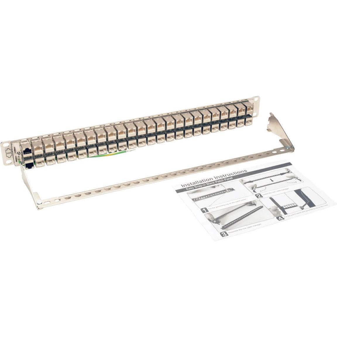 Eaton 48-Port 1U Rack-Mount STP Shielded Cat6a Feedthrough Patch Panel RJ45 Ethernet TAA (USB 1.0), USB Kabel