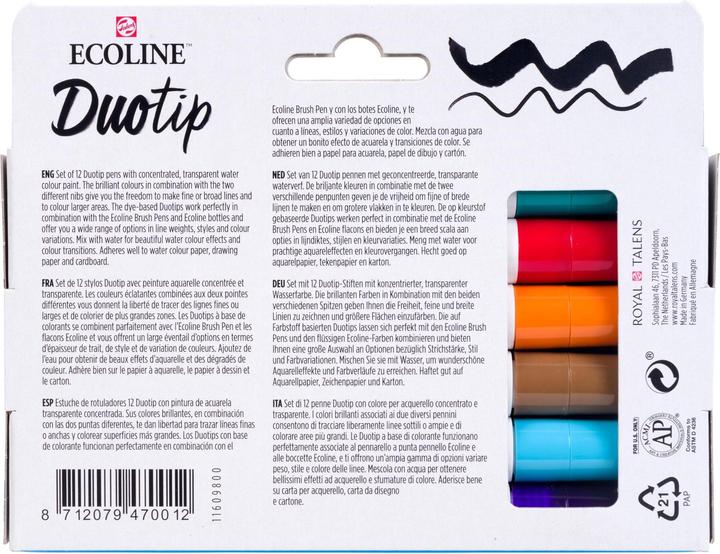 Produktbild Talens ECOLINE DUOTIP - Farbstifte Set (Mehrfarbig, 12 x)