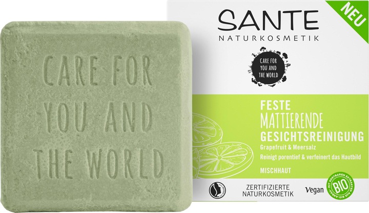 Produktbild Sante Gesichtsreinigung Mattierend Bio-Grapefruit & Meersalz 60 g (Reinigungstücher, 60000 ml)