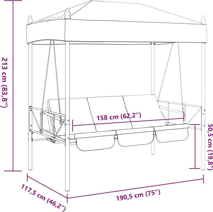 Image du produit vidaXL Garten-Schaukelbank