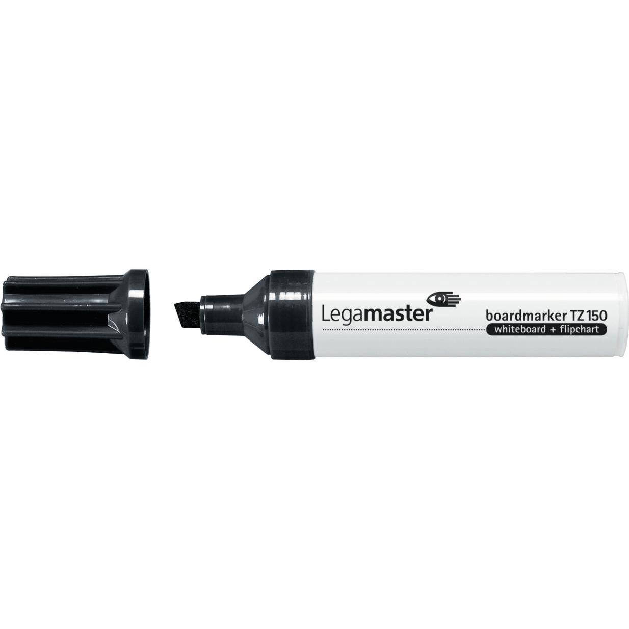 10x Legamaster, Marker, Whiteboard-/Flipchartmarker TZ 150 2-7mm schwarz Keilspitze (Schwarz, 7 mm, 10 x)
