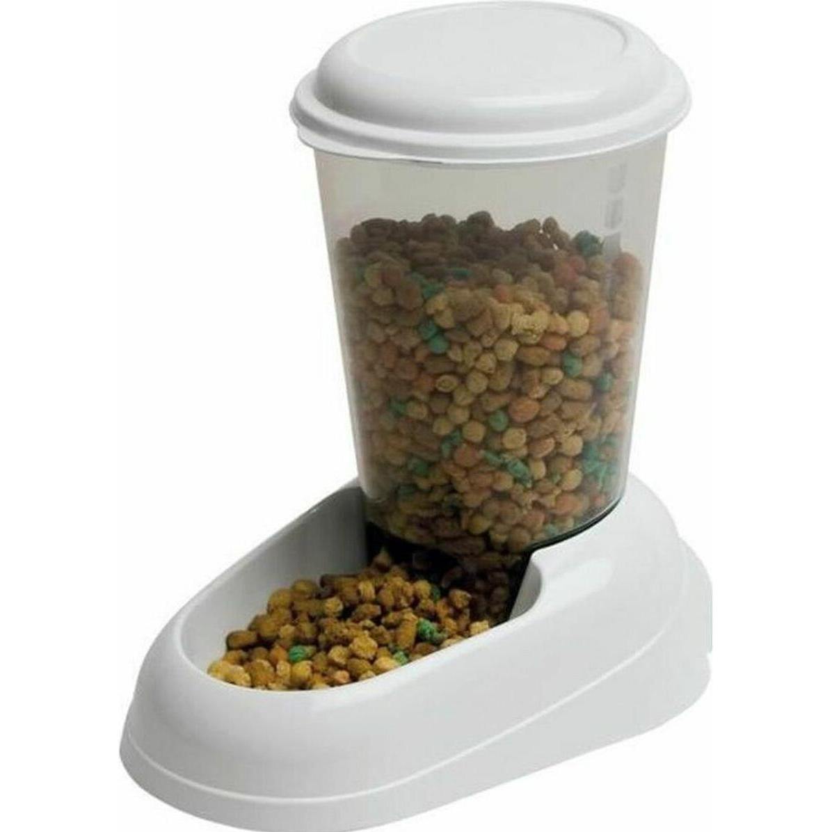 Comparer les prix de Ferplast Distributeur de nourriture sèche, croquettes pour chats et chiens 3 litres ZENITH Mangeoire pratique, distributeur de nourriture, biscuits pour animaux, réservoir transparent avec couvercle, base anti-dérapante, 20,2 x 29,2 x h 28,8 cm Blanc