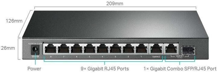Actual product image TP-Link 10-Port Gigabit Desktop Switch mit 8-Port PoE+ (10 ports)