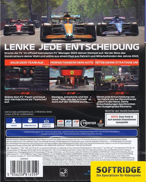 Actual product image F1 Manager 22 (PS4, PS5, DE)