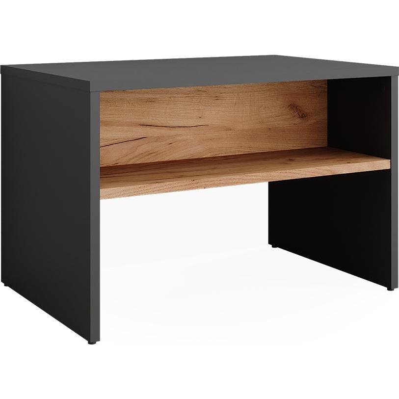 Vichy, Schuhschrank, Schuhbank Orlando, Anthrazit/Goldkraft Eiche, 60 x 60 cm (60 x 60 x 40 cm)