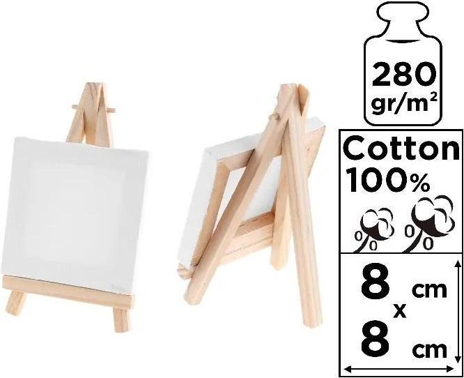 Produktbild Memorysolution Mini-Leinwand 8x8cm 280G/m2 + Staffelei