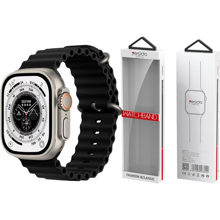 Yesido WB21 APPLE WATCH SILICONE STRAP 38/40/41 BLACK (Silicone), Cinturini per orologi, Nero