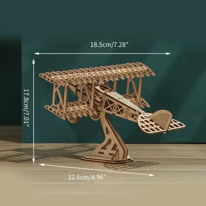 Actual product image Homava 3D wooden construction kit aeroplane (105 pieces)
