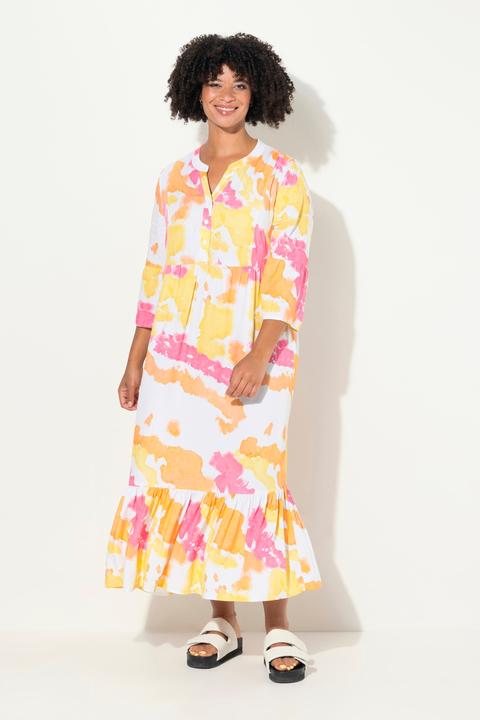 Produktbild Angel of Style Maxikleid, Batik-Druck, Stehkragen, 3/4-Ärmel, Volants (44)