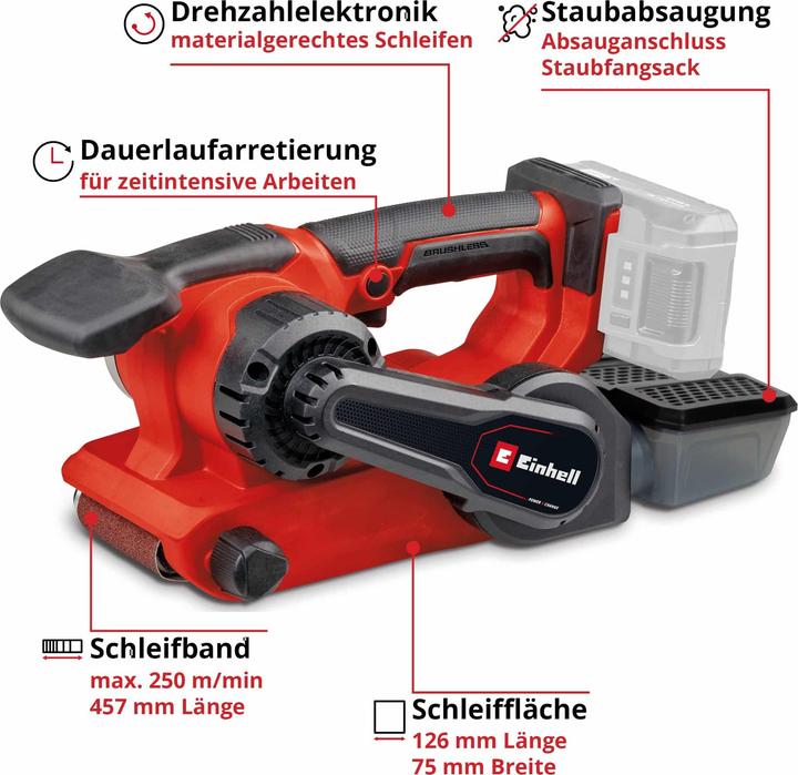 Actual product image Einhell TP-BS 18/457 Li BL - Solo (Belt sanders)