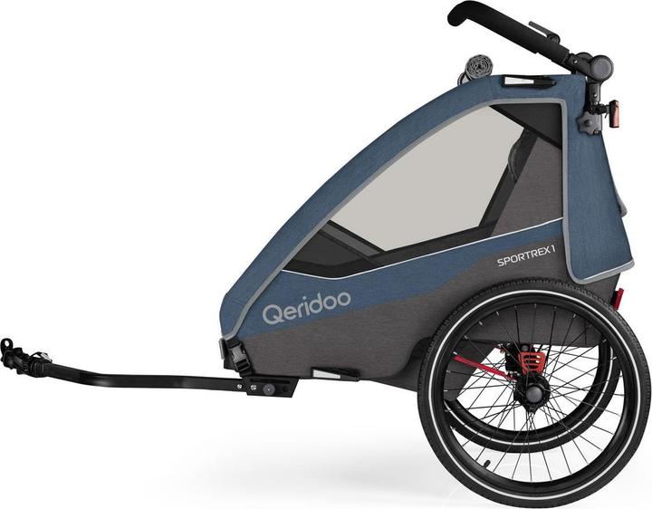 Produktbild Qeridoo Kinderfahrradanhänger Sportrex 2 Limited Edition Jeans Blue Kollektion 2023