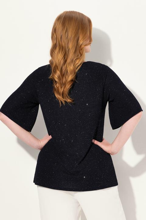 Actual product image Ulla Popken Sparkling Layered Short Sleeve Tee (46, 48)