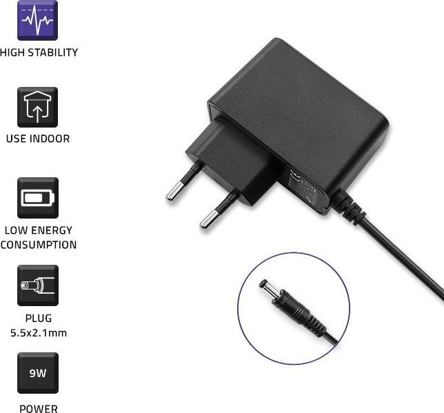 Produktbild Qoltec Netzgerät 9W | 9V | 1A | 5.5*2.1