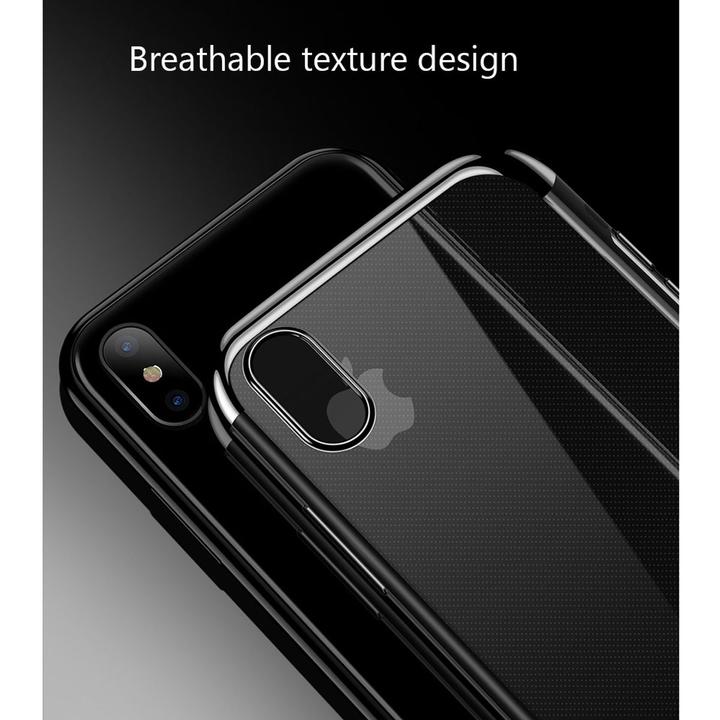 Actual product image König Design Mobile Cover Protective Case for Apple iPhone X Clear Transparent Cases Silver (Apple iPhone X)