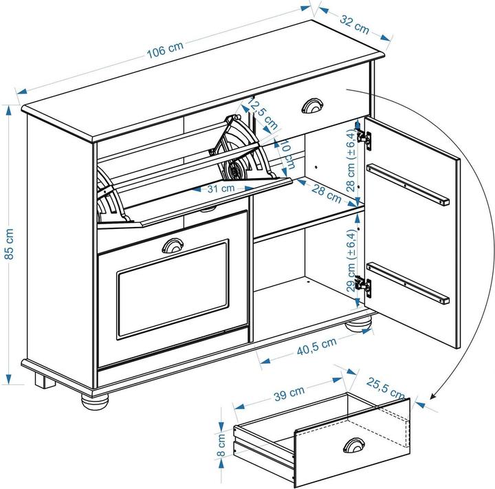 Actual product image IDIMEX Colmar (106 x 32 x 85 cm)
