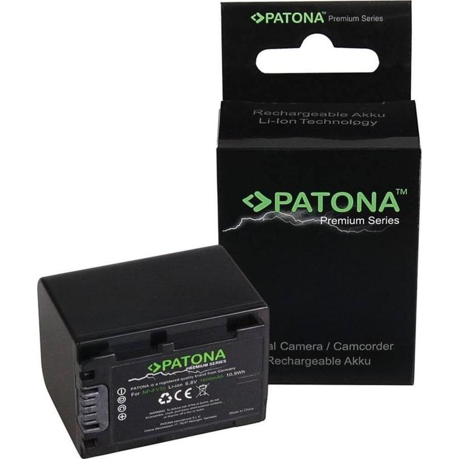 Patona Sony NP-FV70 (Batteria della fotocamera), Alimentatore fotocamera, Nero