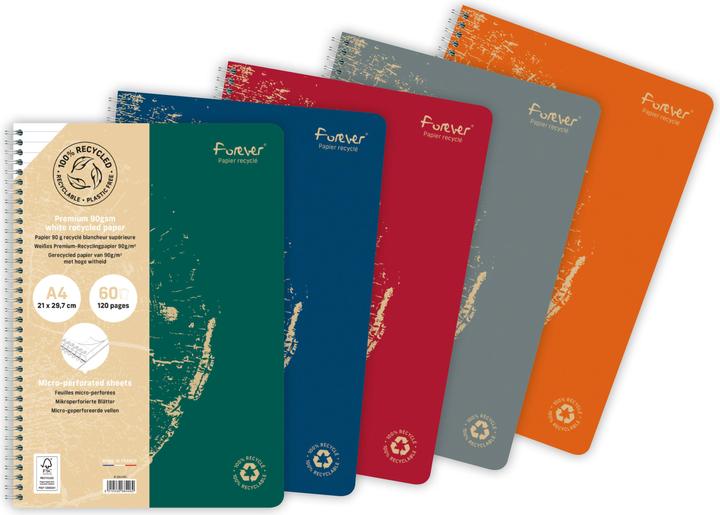 Produktbild Clairefontaine Spiralheft Forever Premium (A4, Kariert, Harter Einband)