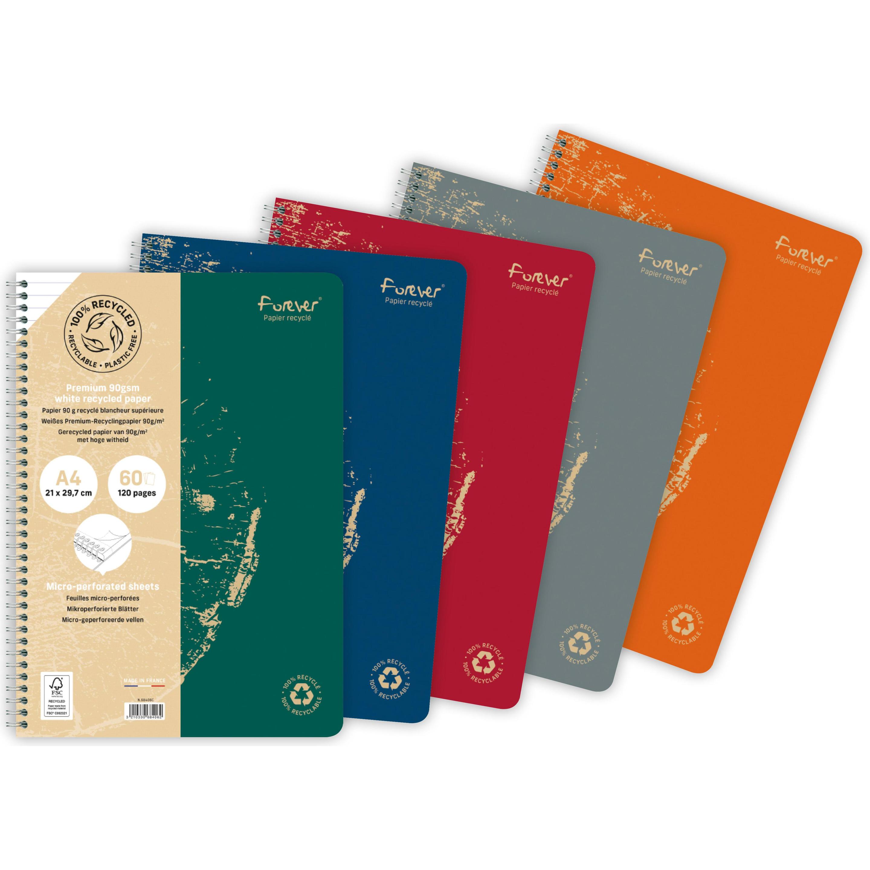 Calligaphe, Heft + Block, Spiralheft Forever Premium (A4, Kariert, Harter Einband)