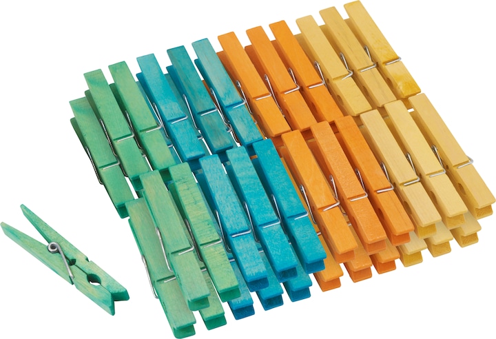 Actual product image VBS Wooden pegs "Colourful", approx. 7.2 cm, 48 pieces