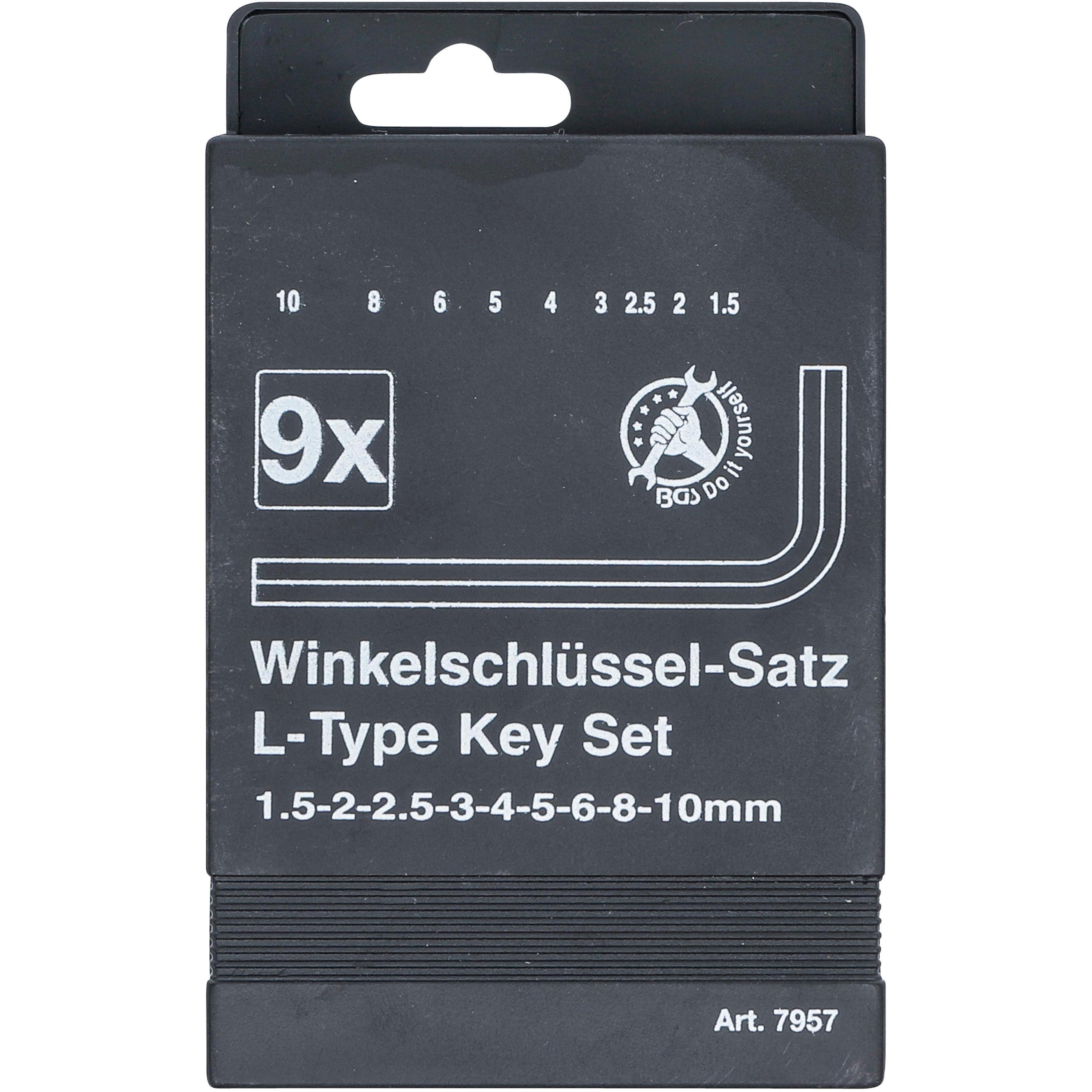 Thumbnail - BGS, Schraubenzieher, Winkelschlüssel-Satz Innensechskant 1,5 - 10 mm 9-tlg. (Innensechskant)