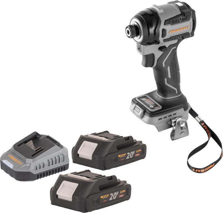 Produktbild Procraft Industrial ID20Abb Akku Schlagschrauber 20 V 180 Nm 1/4" + 2x Akku 2,0 Ah + Ladegerät (Schlagschrauber)