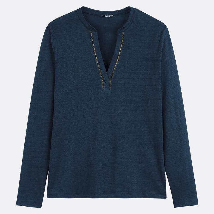 Actual product image Anne Weyburn Shirt mit rundem Ausschnitt und Knopfleiste (34)