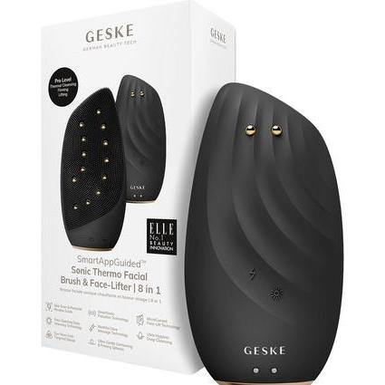 Konjac Sponge, Gesichtspflegegerät, Soniczna szczoteczka termiczna & lifting do twarzy 8w1 Geske z Aplikacją (szary)
