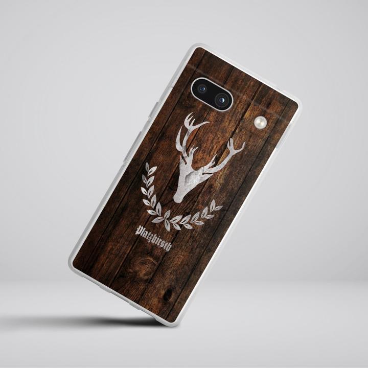 Produktbild DeinDesign Silikon Hülle für Google Pixel 7a Handyhülle Case Smartphone Schutzhülle Hirsch Holz Holzoptik (Google Pixel 7a)
