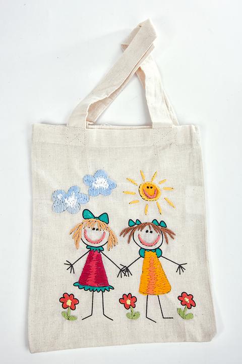 Actual product image Rayher BW bag, printed "Girlfriends", approx. 25x21cm