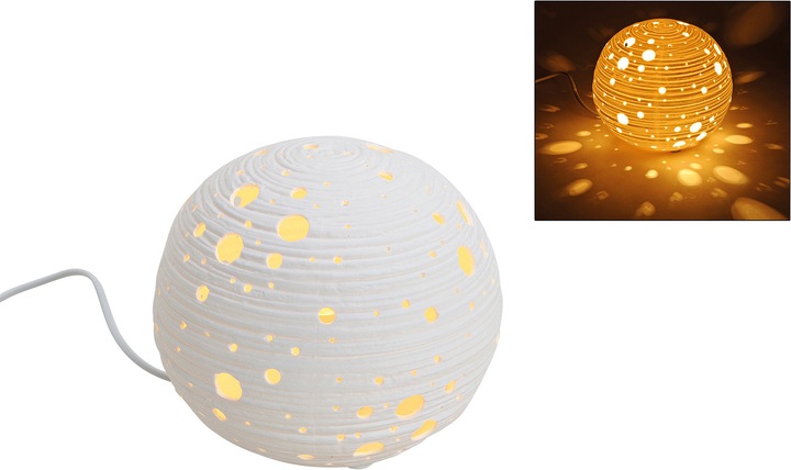 Actual product image G. Wurm Table lamp sphere white porcelain, B21 cm