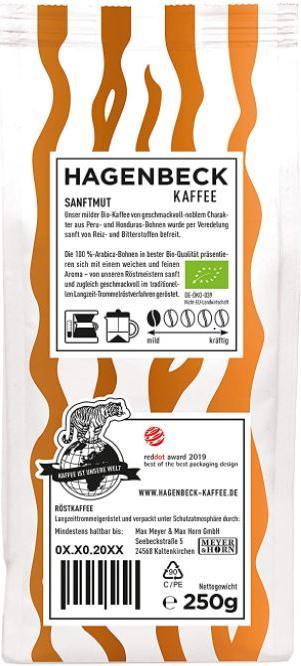 Actual product image Hagenbeck Kaffee Organic gentleness 250g ground (Medium roast, 250 g)