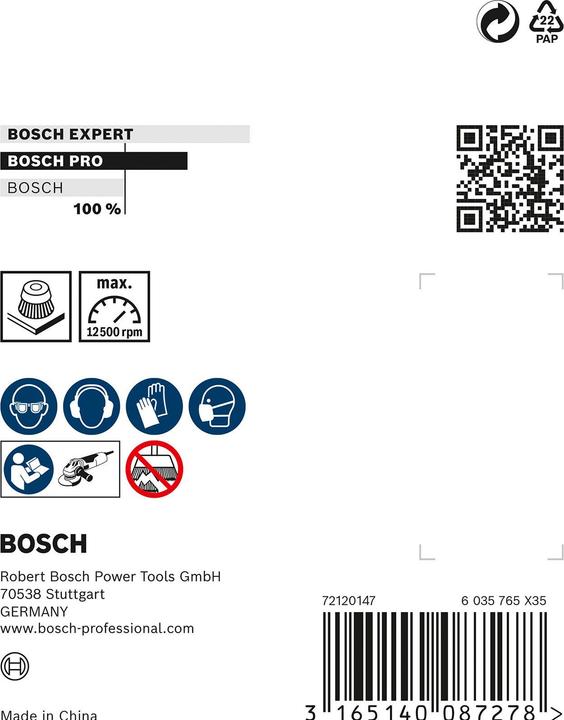 Produktbild Bosch Professional Zubehör PRO Stainless Steel clean Topfbürste, 65 x 0,3 mm, Gewinde