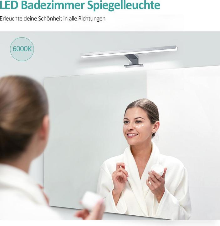 Produktbild Emke Spiegelleuchte, Kaltweiss(6000K), 40cm, Weiss