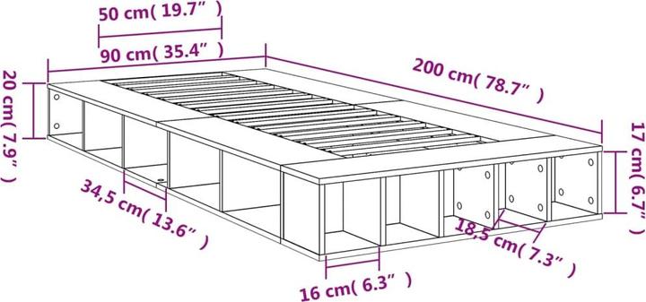 Image du produit vidaXL Bettgestell (90 x 200 cm)