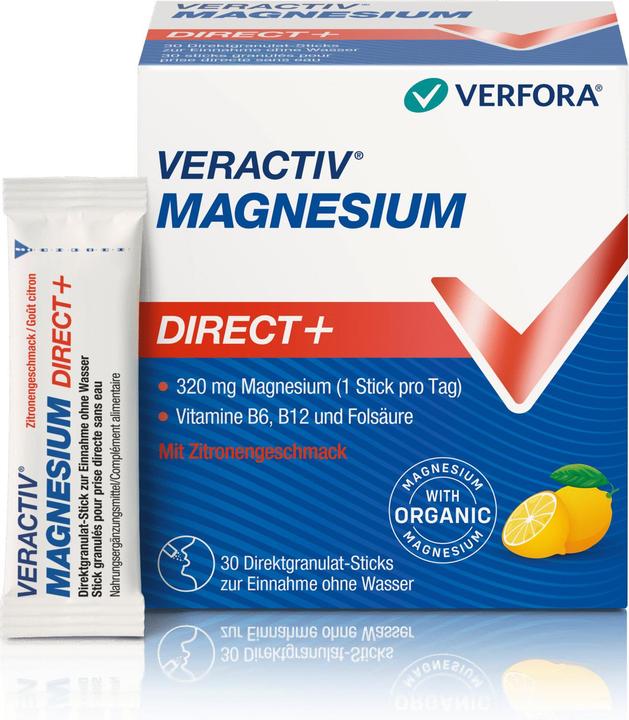 Actual product image Veractiv Magnesium Direct+ 30 sticks (30 Piece, Granulate, 100 g)