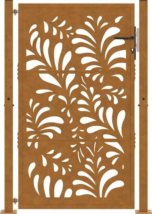 Produktbild VidaXL Gartentor 105x155 cm Wetterfester Stahl Wellen-Design Zauntor