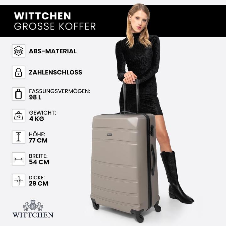 Image du produit Wittchen Grosser Koffer Trolley mit Hartschale und Zahlenschloss (98 l)