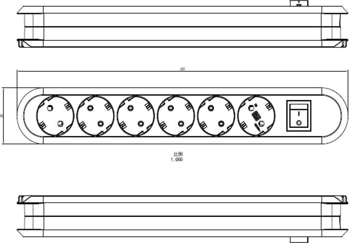 Actual product image Bachmann SMART 6xCEE7/3 br, 1xswitch (6 x, CEE 7/3, 1.50 m)