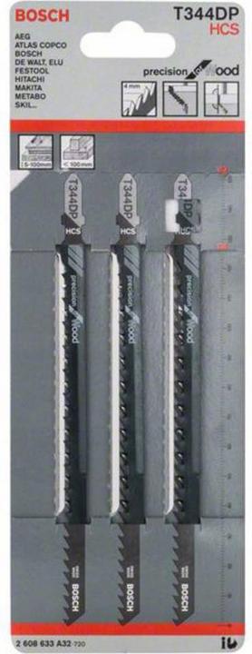 Produktbild Bosch Professional Zubehör PRO Wood precise T344DP Stichsägeblatt, 152 mm, 3-tlg.